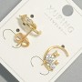 Ohrstecker 'Kätzchen' Xuping mit weißen Kristallen, Durchmesser 10 × 14 mm, 18K-Vergoldung