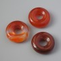 Pandora-Perle aus Karneol, Naturstein, Durchmesser 15 x 5 mm, Lochdurchmesser 5 mm+