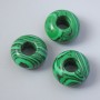 Pandora-Perle aus Malachit (gepresst), Durchmesser 14 x 7,5 mm, Lochdurchmesser 5,8 mm+