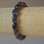 Armband aus schwarzem Achat – Blockform, Durchmesser 9x12 mm, Länge ca. 18 cm (elastisch)