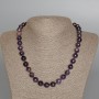 Halskette aus natürlichem Amethyst, Ø ca. 10 mm, Länge ca. 49 cm