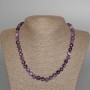 Halskette aus natürlichem Amethyst, facettierte Würfel, Durchmesser ca. 7 mm, Länge ca. 49 cm