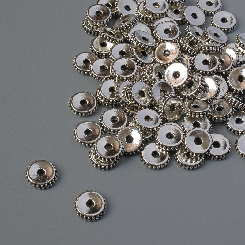 Perleinsatz-Furnitur, Durchmesser 6×1,5 mm, Verpackung 90 Stück ± 20 g