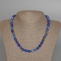 Halskette Lapislazuli Naturstein, glatte Kugeln, Durchmesser ca. 8 mm, Länge ca. 47 cm