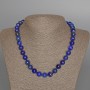 Halskette aus natürlichem Lapislazuli, glatte Kugeln, Durchmesser ca. 10 mm, Länge ca. 47 cm