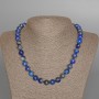 Halskette aus Lapislazuli, natürlicher Stein, glatte Kugeln, Durchmesser ca. 10 mm, Länge ca. 48 cm