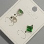 Ohrstecker Xuping mit grünem Kristall, Durchmesser ca. 6 mm, Rhodiumbeschichtung