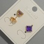Xuping Ohrstecker mit violettem Kristall, Durchmesser ca. 6 mm, 18K Vergoldung