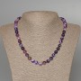 Achatkette violett – natürlicher Stein, glatte Kugeln, Durchmesser ca. 8 mm, Länge ca. 47 cm