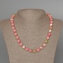Halskette »Varizit« (künstliches Acryl) in Rosa, Weiß und Grün, glatte Perle, Durchmesser ca. 10 mm, Länge ca. 49 cm