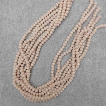 Beige, facettierte Rondell-Perlen aus tschechischem Kristall, Durchmesser 6×4,5 mm, Länge ca. 41 mm, auf Faden