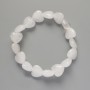 Armband „Herz“ Bergkristall, natürlicher Stein, Durchmesser 12 × 12 × 6 mm, Länge ca. 18 cm ± (Stretch)