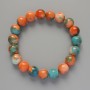 Armband «Varizit» (Kunststoff-Acryl) orange, blau und weiß, glatte Kugel, Durchmesser ca. 10 mm, Länge ca. 18 cm (Elastik)