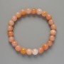 Armband aus getöntem Rosenquarz – glatte Kugeln, Durchmesser 8 mm, Länge ca. 18 cm (Stretch)