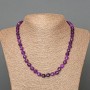 Halskette aus Amethyst, natürlicher Stein, facettierte Würfel, Durchmesser ca. 7 mm, Länge ca. 50 cm