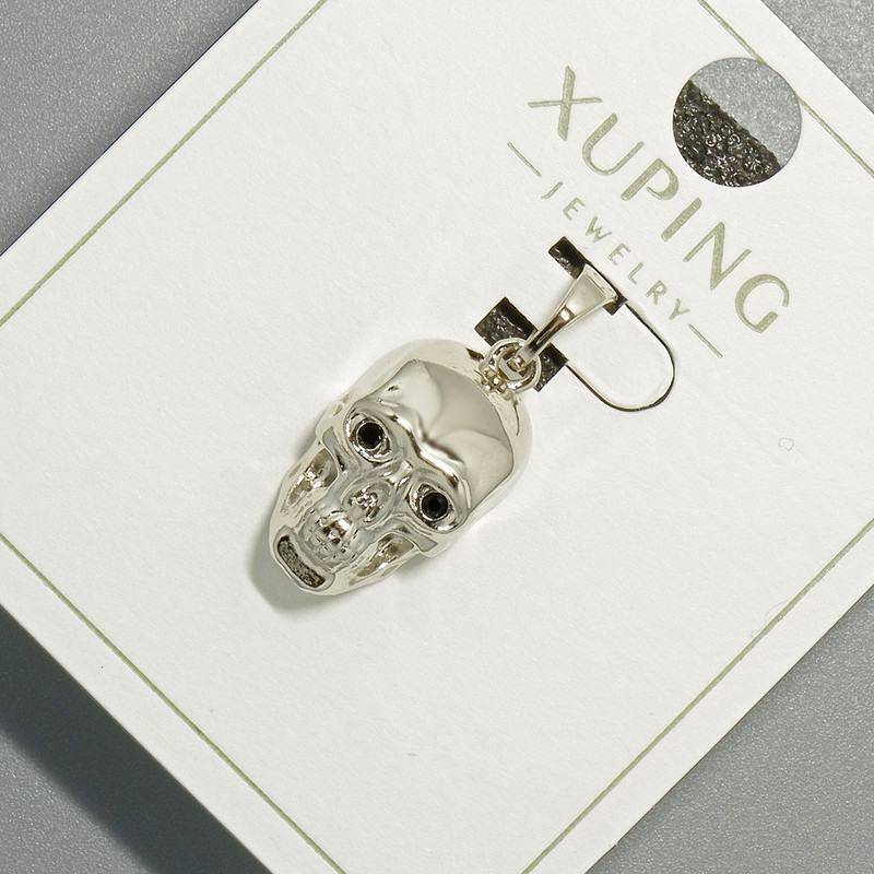 Anhänger „Schädel“ Xuping, Durchmesser 9×16 mm, Länge ca. 23 mm, Rhodiumbeschichtung