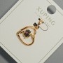 Anhänger "Herz" Xuping mit grün-rotem Kristall, Durchmesser 15×14 mm, Länge 22,5 mm, 18K-Vergoldung