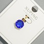 Anhänger Xuping mit blauem Kristall, Durchmesser ca. 9 mm, Länge ca. 17 mm, 18K-Vergoldung