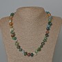Kette aus Moosachat, natürlicher Stein, facettierte Perlen, Durchmesser 12×8 mm, Länge 50 cm ±