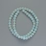 Aquamarin-Perlen (künstliches Acryl) glatte Kugeln, Durchmesser 6 mm ±, Länge ca. 40 cm ±, auf Faden