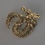 Brosche-Anhänger Drachen aus goldfarbenem Metall, 42×42 mm