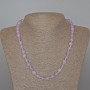 Halskette aus Lavendel-Amethyst, natürlicher Stein, glatte Kugel, Durchmesser 8,5 mm ±, Länge 49 cm ±