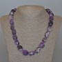 Kette aus Amethyst, natürlichem Stein, facettiert, Durchmesser ca. 14–17 mm, Länge ca. 54 cm