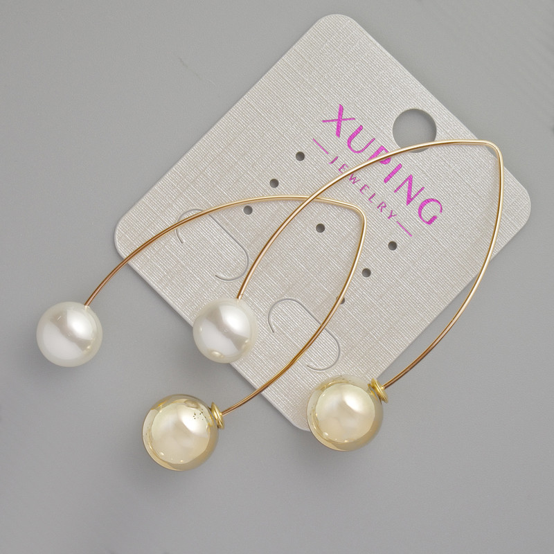 Xuping Ohrringe mit Mallorca-Perle, Durchmesser 10 mm, 12 mm ±, Länge 53 mm ±, 18K-Vergoldung