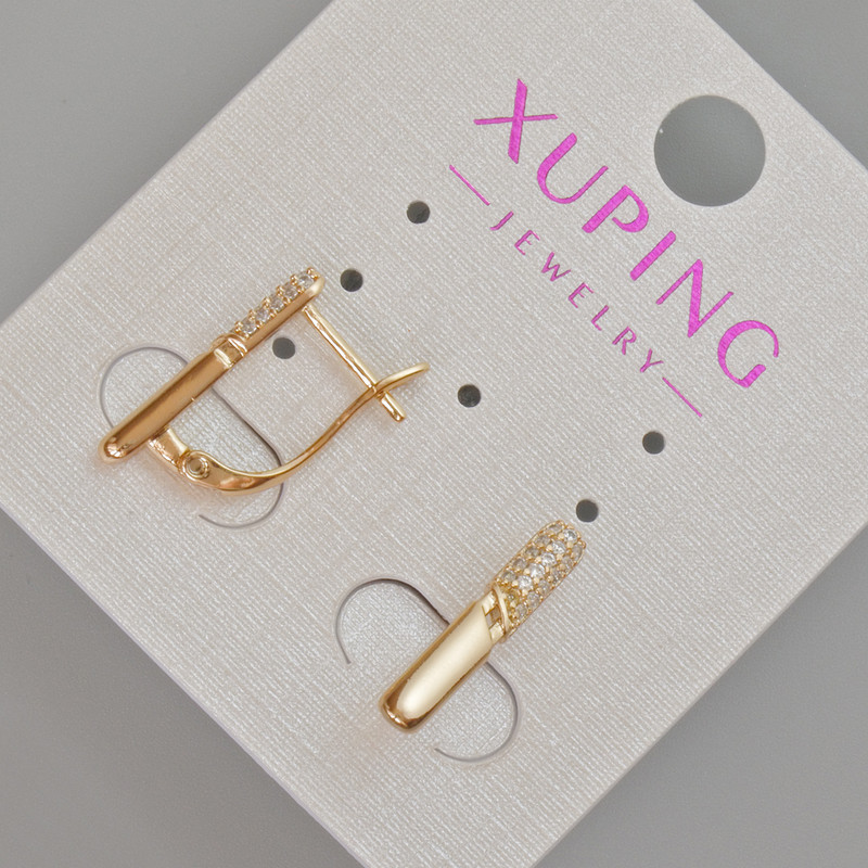 Xuping Ohrringe mit weißen Strasssteinen, Durchmesser 17×3 mm ±, 18K-Vergoldung