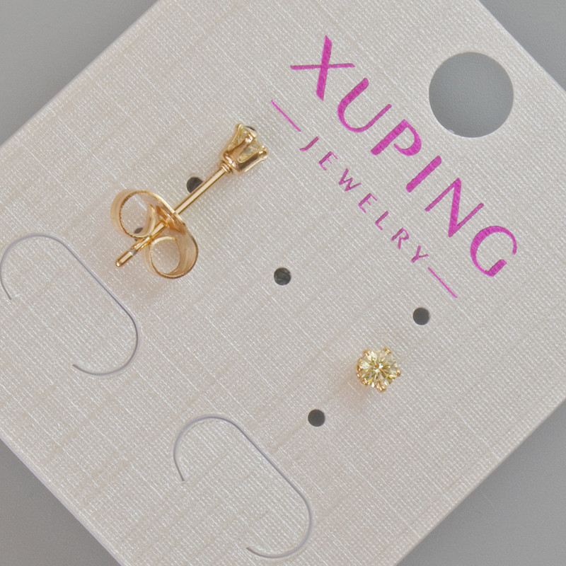 Xuping Ohrstecker mit gelbem Kristall, Durchmesser ca. 4 mm ±, 18K Vergoldung
