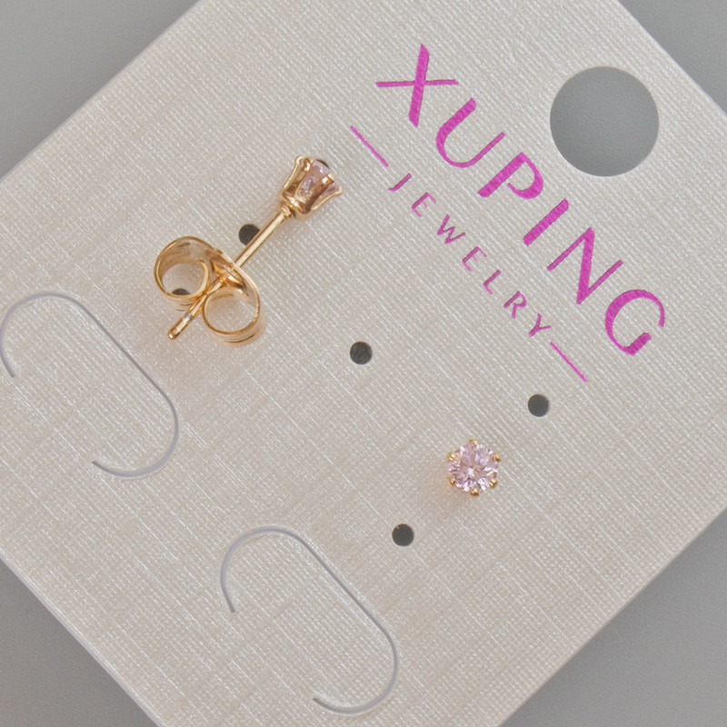 Ohrstecker Xuping mit violettem Kristall, Durchmesser ca. 4 mm, 18K-Vergoldung