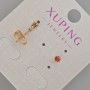 Ohrstecker Xuping mit rotem Kristall, Durchmesser ca. 4 mm, 18K-Vergoldung