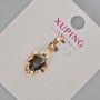 Anhänger Xuping mit schwarzem Kristall, Durchmesser 24×11 mm ± Vergoldung 18K