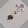 Anhänger Xuping mit schwarzem Kristall, Durchmesser 24×11 mm ± Rhodiumbeschichtung