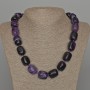 Kette aus violettem Achat, Naturstein-Stäbchen, Durchmesser 16×19 mm, Länge ca. 53 cm