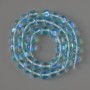 Opalglas-Perlen, glatte Kugeln, blau-transparentes Chamäleon, Durchmesser 8 mm, Länge ca. 38 cm, auf Faden