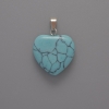 Herz-Anhänger aus blauem Türkis, Durchmesser 20×20×6 mm, Länge 28 mm