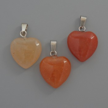 Herz-Anhänger aus Karneol, Durchmesser 15×15×6 mm+-, Länge 23 mm+