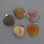 Anhänger Herz aus Jaspis, Durchmesser 20×20×6 mm ±, Länge 28 mm ±