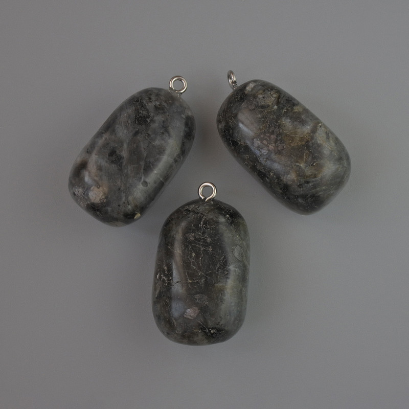 Anhänger Labradorit, natürlicher Stein, Durchmesser 35×17 mm+
