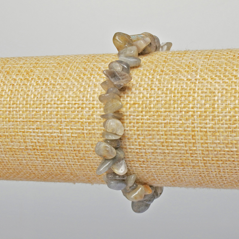 Armband aus Labradorit, Natursteinchen, Durchmesser 7×4 mm, Länge ca. 18 cm (Elastik)