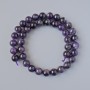 Amethyst-Perlen, Naturstein, glatte Kugeln, Durchmesser 10,5 mm, Länge 38 cm, auf der Schnur