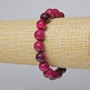 Armband Himbeer-Katzenauge aus Naturstein, glatte Kugeln, Ø ca. 10,5 mm, Länge ca. 18 cm (elastisch)