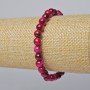 Armband Himbeer-Katzenauge Naturstein glatte Kugel, Durchmesser ca. 6,5 mm, Länge ca. 18 cm (Stretcharmband)