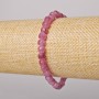Armband Turmalin-Rubellit, Naturstein, facettierter Würfel, Durchmesser 5,5 mm, Länge 18 cm +/- (elastisch)