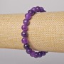 Sugilit-Armband aus natürlichem Stein, facettierte Kugeln, Durchmesser ca. 8 mm, Länge ca. 18 cm (Stretch)