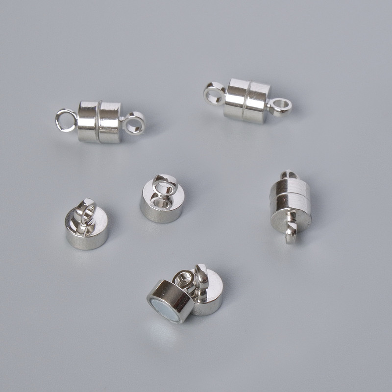 Magnetverschluss, silberfarben, Maße 12×6 mm, 1 Stück