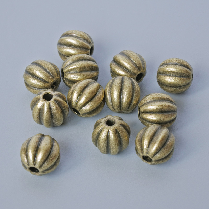 Bronzene Perleinsatz-Furnitur, Ø7,5×8 mm, Loch Ø 1,5 mm, Verpackung 12 Stück ±