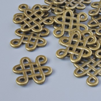 Anhänger-Zubehör, Durchmesser 17 × 14 mm, Lochdurchmesser 1,6 mm, Packung 18 Stück ±, bronzefarbener Metallton