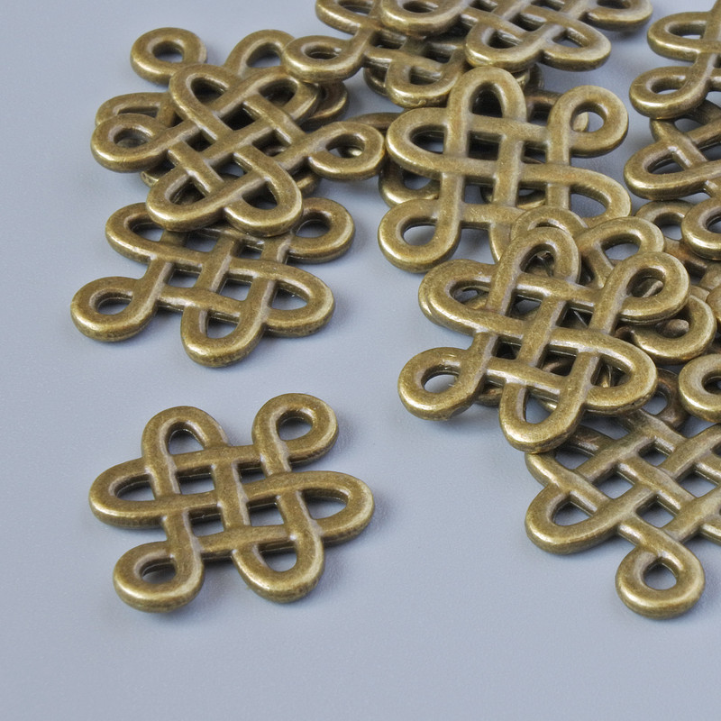 Anhänger-Zubehör, Durchmesser 17 × 14 mm, Lochdurchmesser 1,6 mm, Packung 18 Stück ±, bronzefarbener Metallton